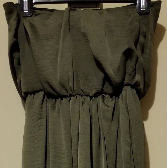 🌸3/$30🌸 CITY TRIANGLES | strapless high-low dress olive - Picture 5 of 5